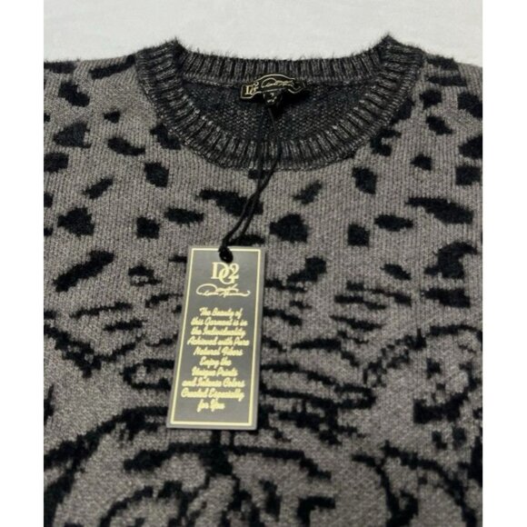 Diane Gilman Tiger Leopard Sweater Black Small - Picture 2 of 9